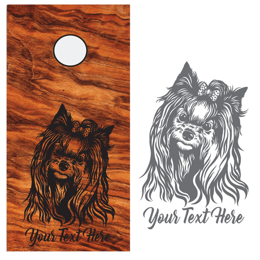 ShopVinylDesignStore.com Shih Tzu and Custom Text for Corn Hole Boards Wide Style 18 Shop Vinyl Design decals stickers