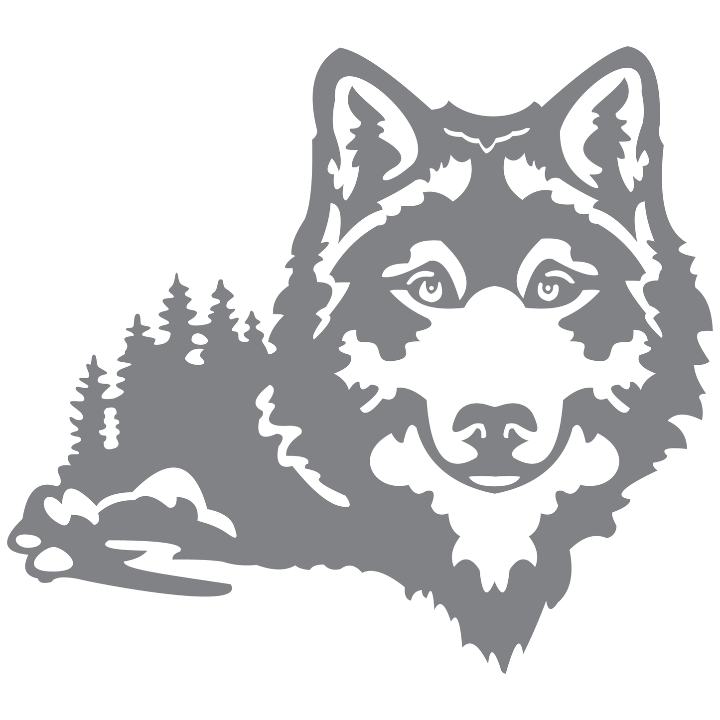 ShopVinylDesignStore.com Wolf With Extended Mountain Scenery Wide Shop Vinyl Design decals stickers