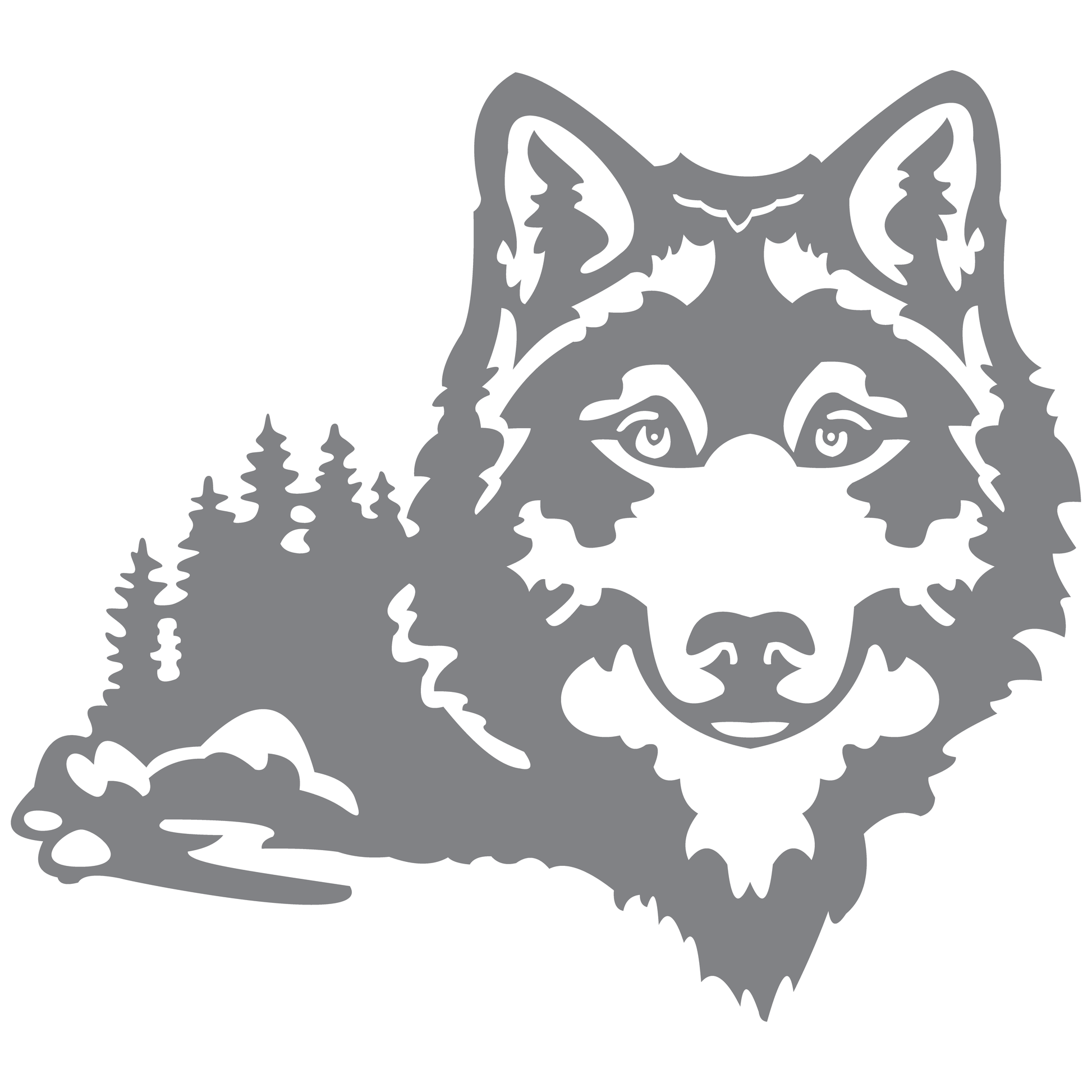 ShopVinylDesignStore.com Wolf With Extended Mountain Scenery Wide Shop Vinyl Design decals stickers