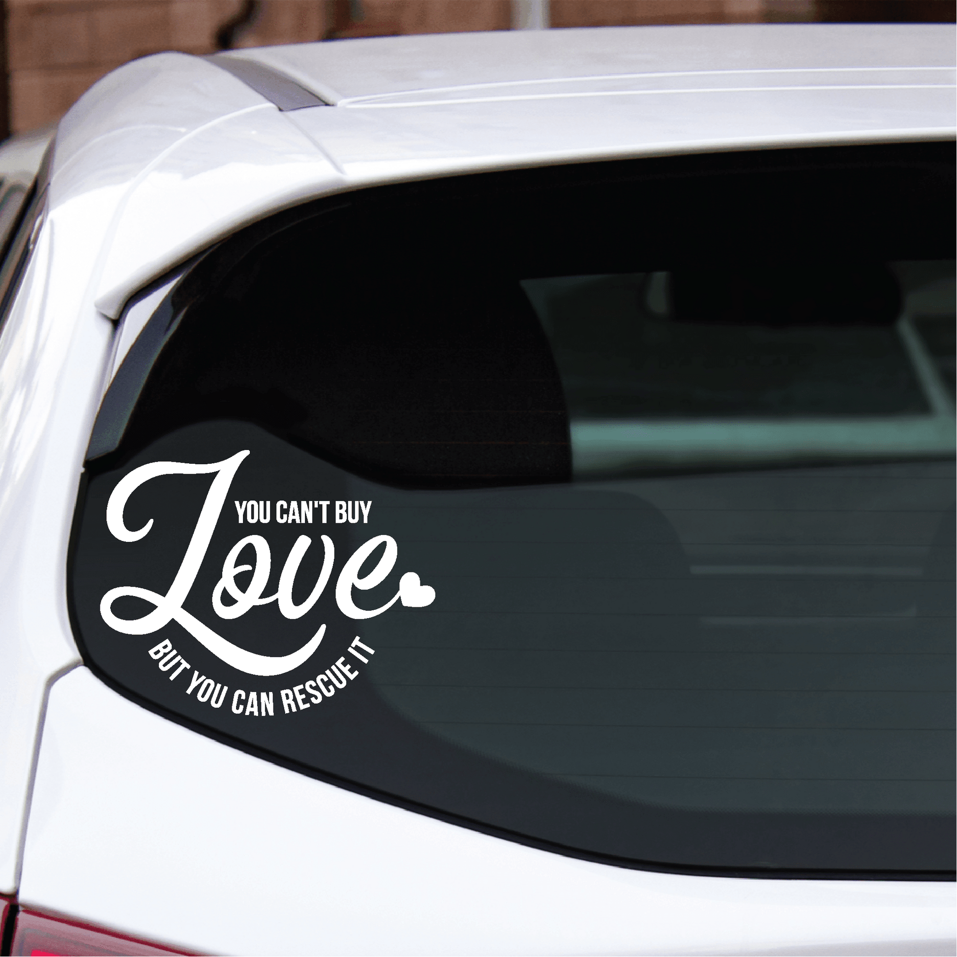 ShopVinylDesignStore.com You Can't Buy Love But You Can Rescue It Wide Shop Vinyl Design decals stickers